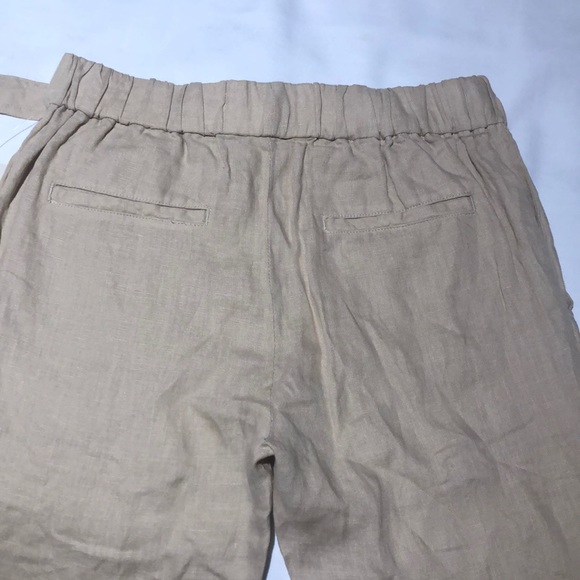 New Guess Marciano Linen Pants Relaxed Slim Leg Sand Beige S - Picture 5 of 5